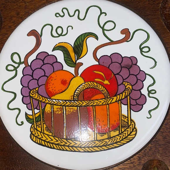 Vintage Gail Craft Quality Woodenware Fruit & Cheese Board w Attached Knife EUC - Picture 8 of 10